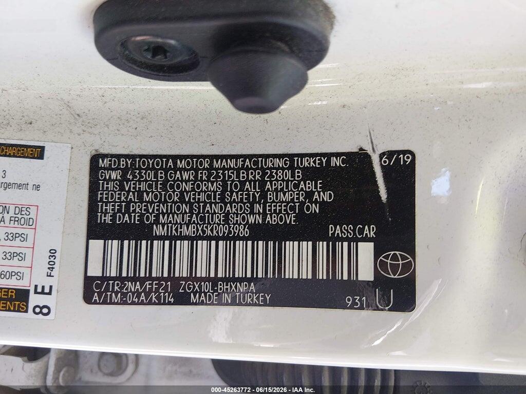NMTKHMBX5KR093986 2019 TOYOTA C-HR photo no. 9