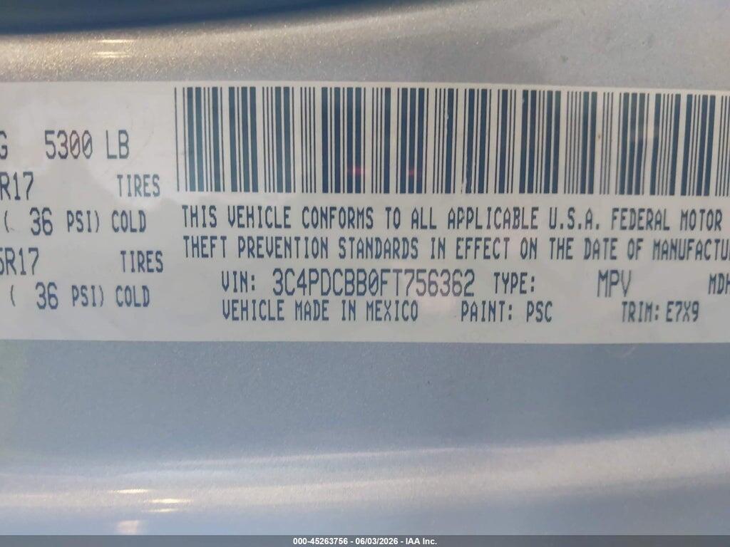 3C4PDCBB0FT756362 2015 DODGE JOURNEY photo no. 9
