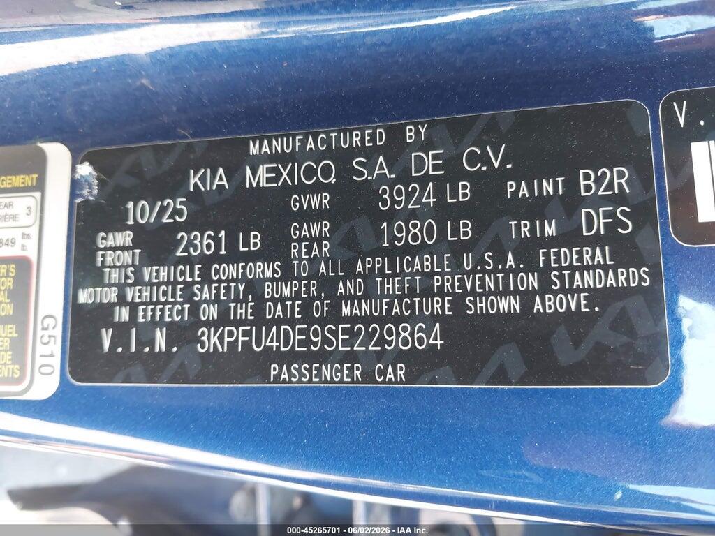 3KPFU4DE9SE229864 2025 KIA K4 photo no. 9