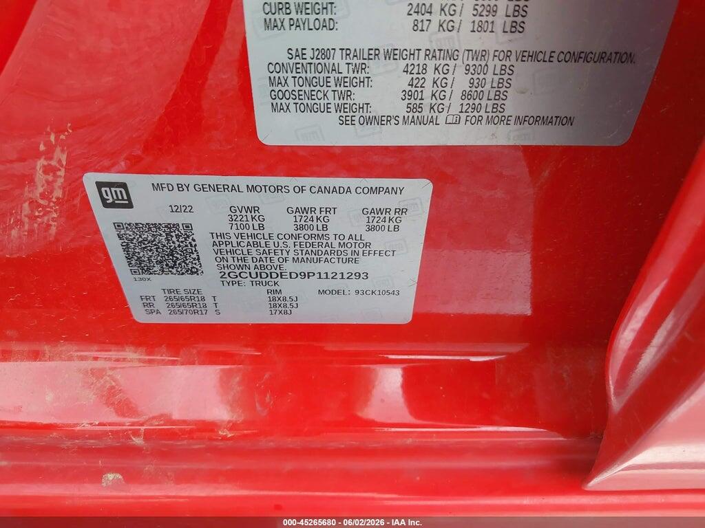 2GCUDDED9P1121293 2023 CHEVROLET SILVERADO 1500 photo no. 9