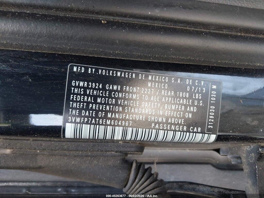 3VWFP7AT6EM604967 2014 VOLKSWAGEN BEETLE photo no. 9