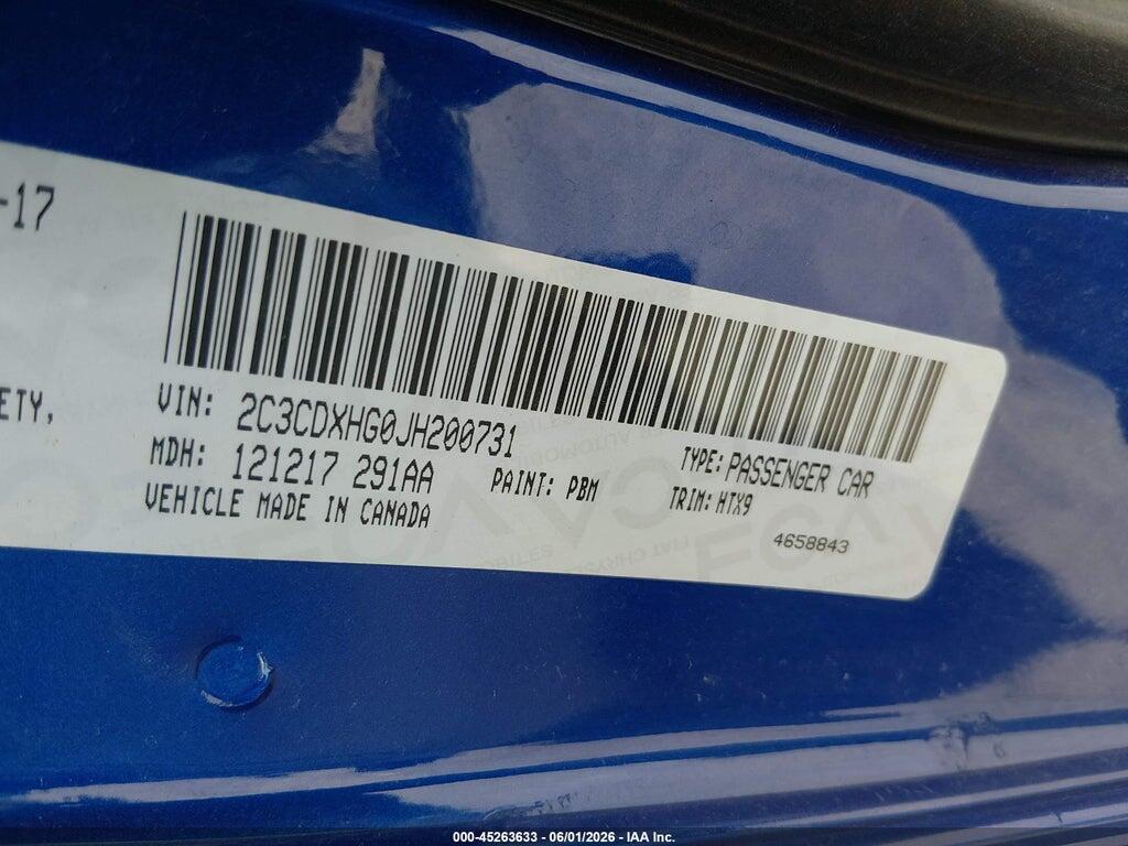 2C3CDXHG0JH200731 2018 DODGE CHARGER photo no. 9