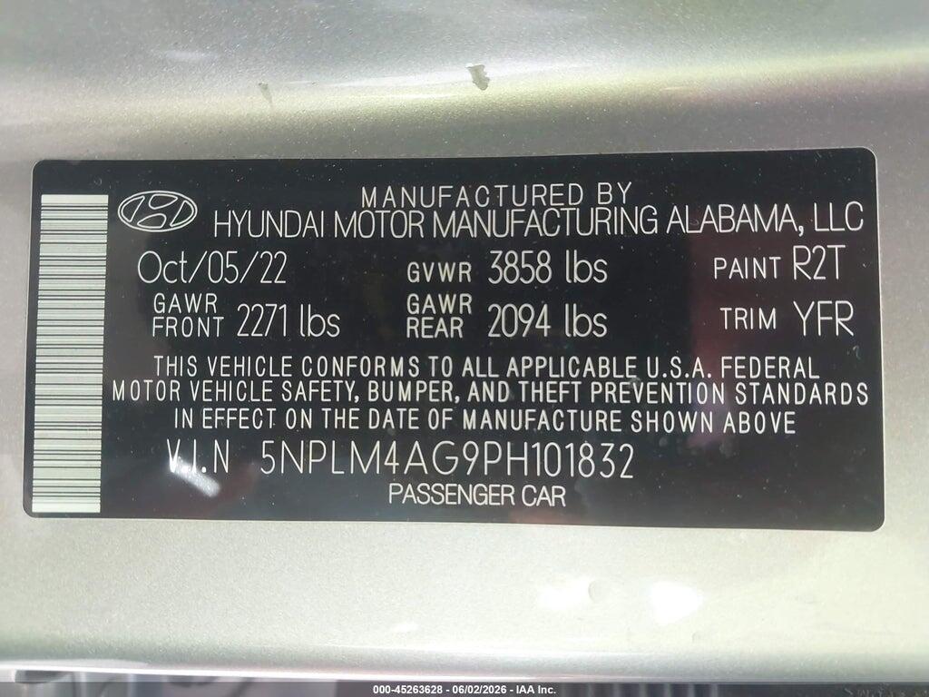 5NPLM4AG9PH101832 2023 HYUNDAI ELANTRA photo no. 9