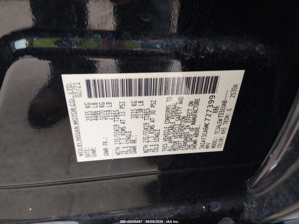 5N1AT3CA6MC727399 2021 NISSAN ROGUE photo no. 9