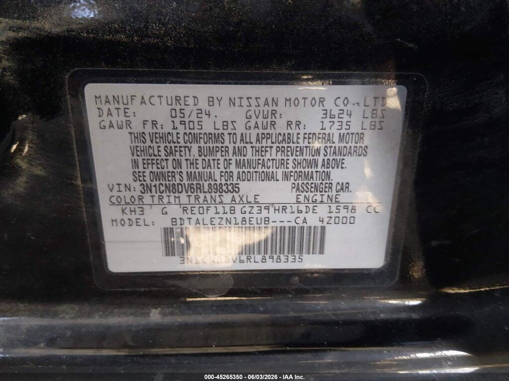 3N1CN8DV6RL898335 2024 NISSAN VERSA photo no. 9