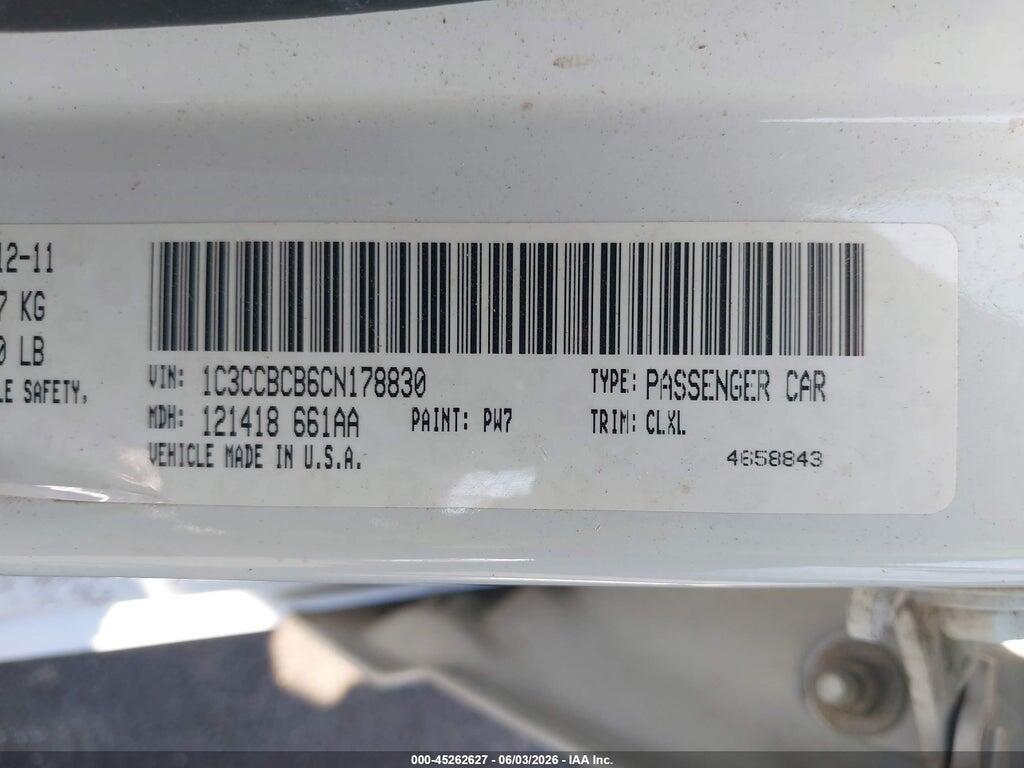 1C3CCBCB6CN178830 2012 CHRYSLER 200 photo no. 9