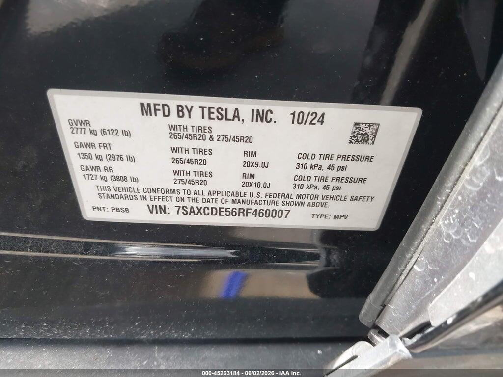 7SAXCDE56RF460007 2024 TESLA MODEL X photo no. 9