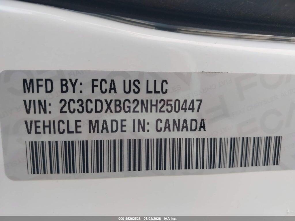 2C3CDXBG2NH250447 2022 DODGE CHARGER photo no. 9