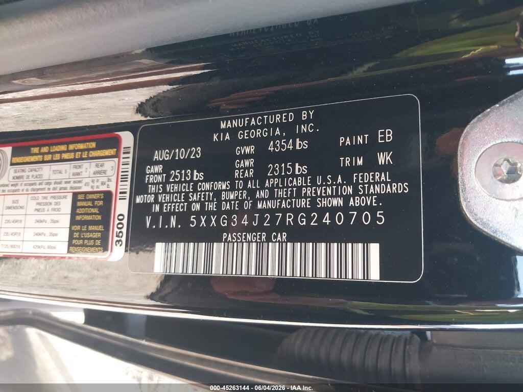 5XXG34J27RG240705 2024 KIA K5 photo no. 9