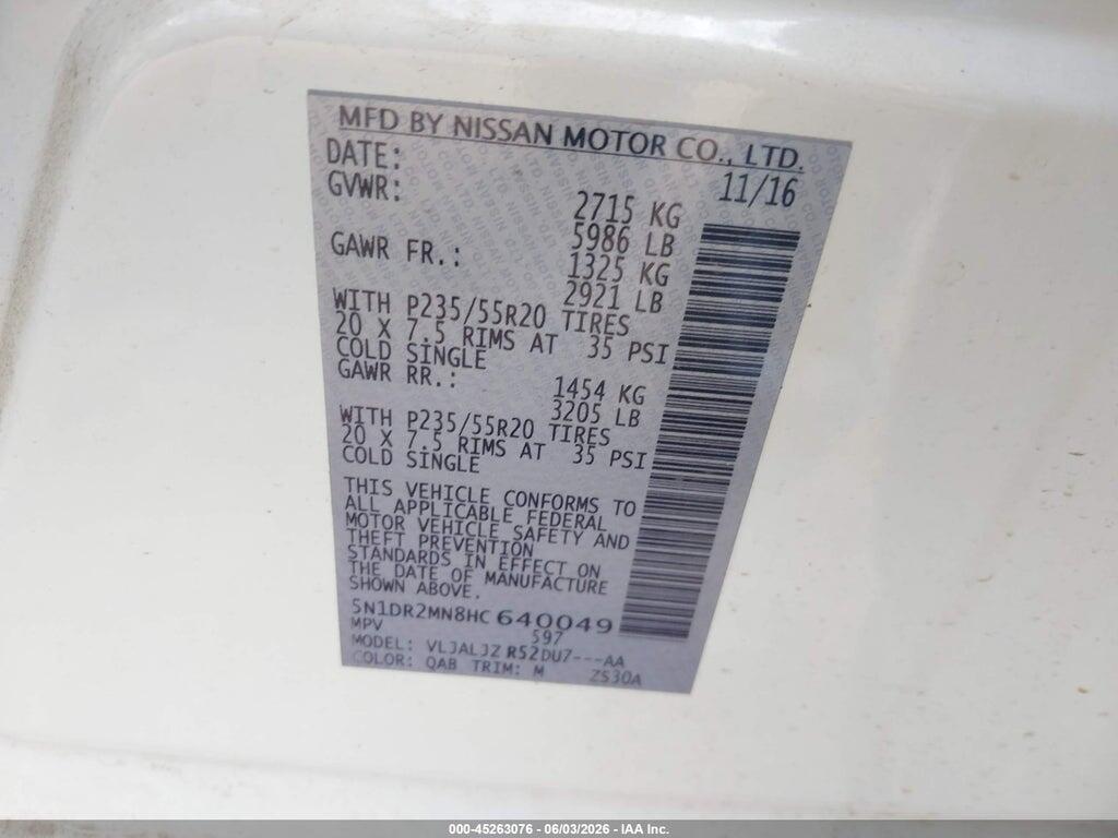 5N1DR2MN8HC640049 2017 NISSAN PATHFINDER photo no. 9