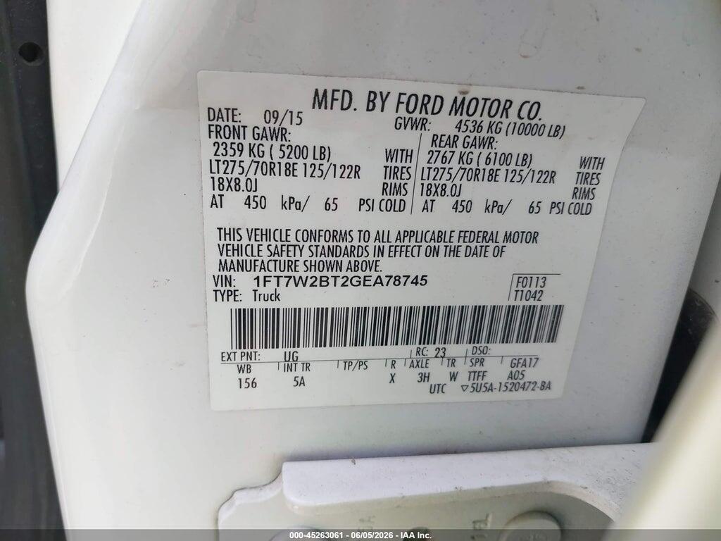 1FT7W2BT2GEA78745 2016 FORD F-250 photo no. 8
