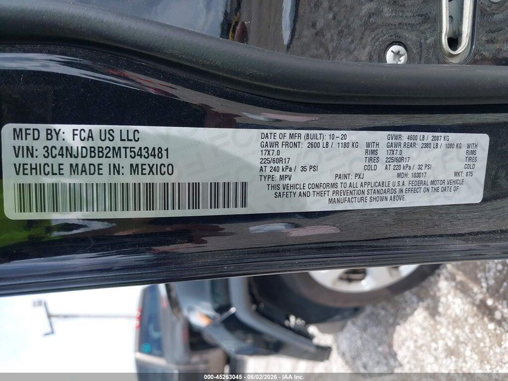 3C4NJDBB2MT543481 2021 JEEP COMPASS photo no. 9