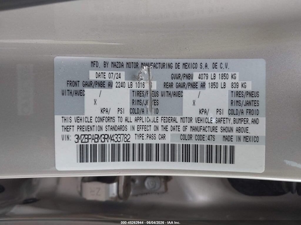 3MZBPABM3RM433782 2024 MAZDA MAZDA3 photo no. 9