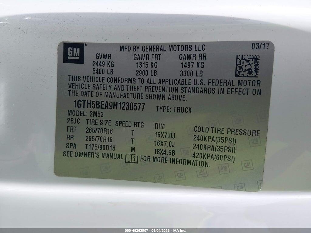 1GTH5BEA9H1230577 2017 GMC CANYON photo no. 9