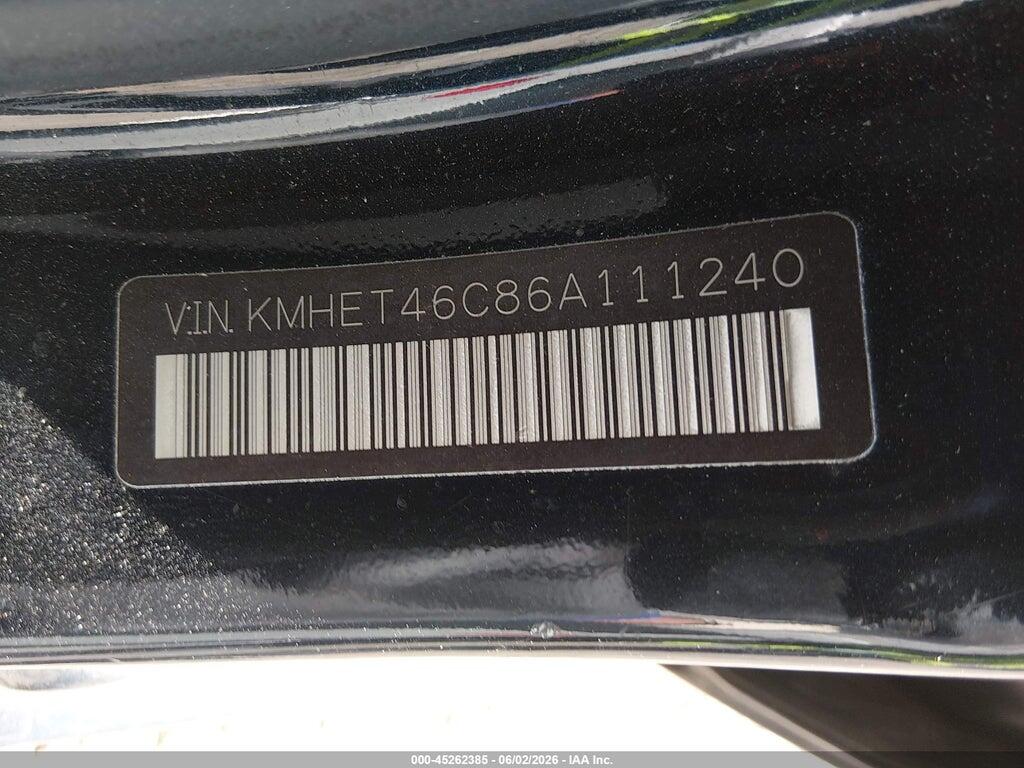 KMHET46C86A111240 2006 HYUNDAI SONATA photo no. 9