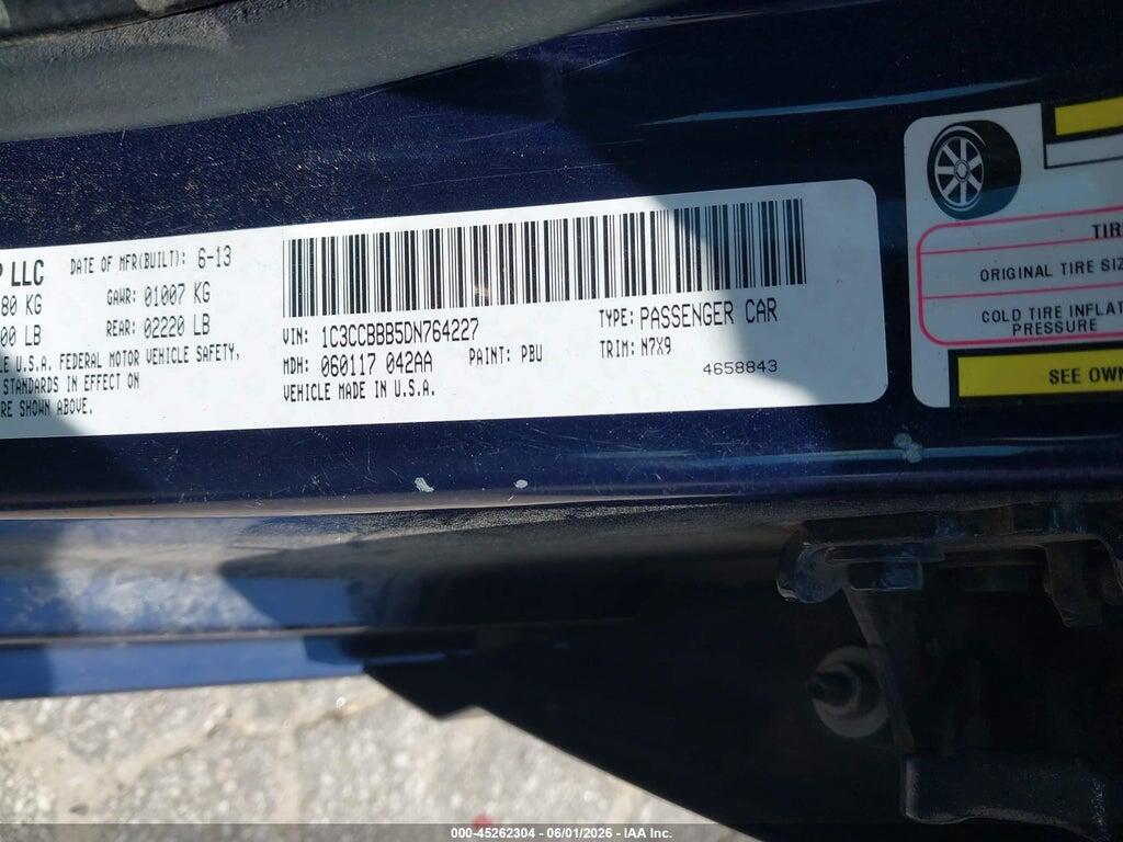 1C3CCBBB5DN764227 2013 CHRYSLER 200 photo no. 9