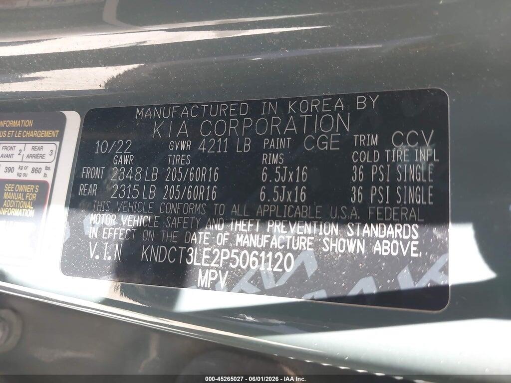 KNDCT3LE2P5061120 2023 KIA NIRO photo no. 9
