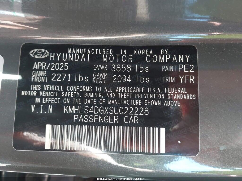 KMHLS4DGXSU022228 2025 HYUNDAI ELANTRA photo no. 9