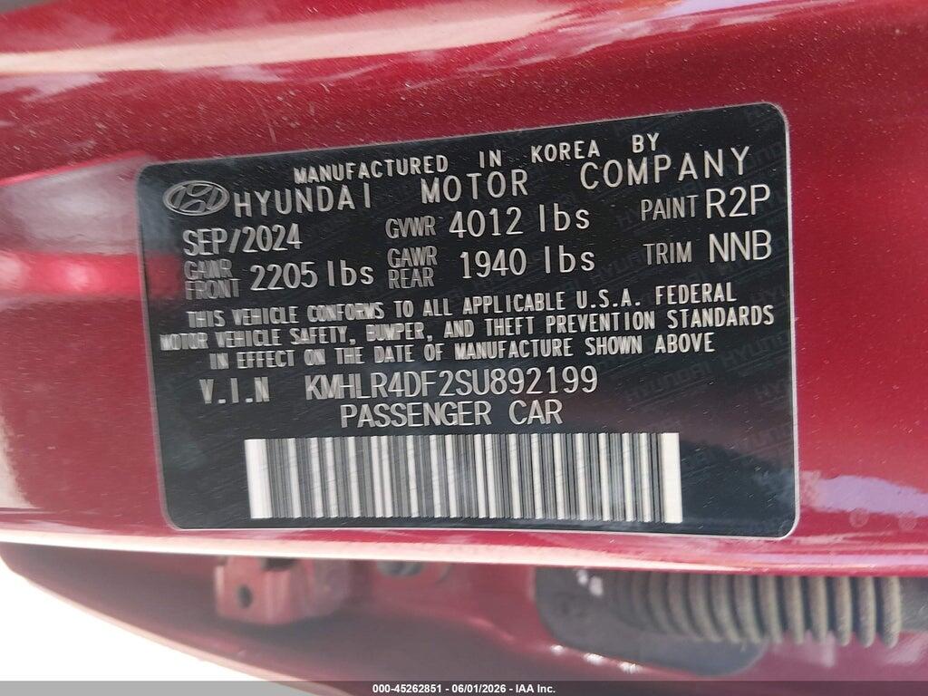 KMHLR4DF2SU892199 2025 HYUNDAI ELANTRA photo no. 9
