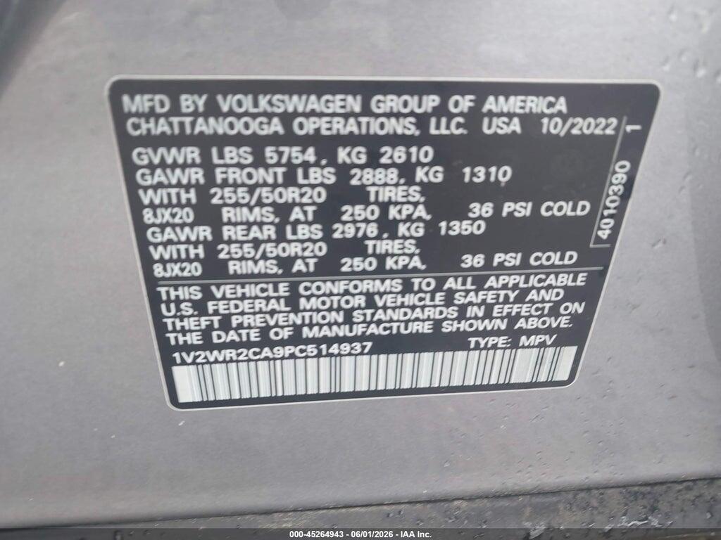 1V2WR2CA9PC514937 2023 VOLKSWAGEN ATLAS photo no. 9