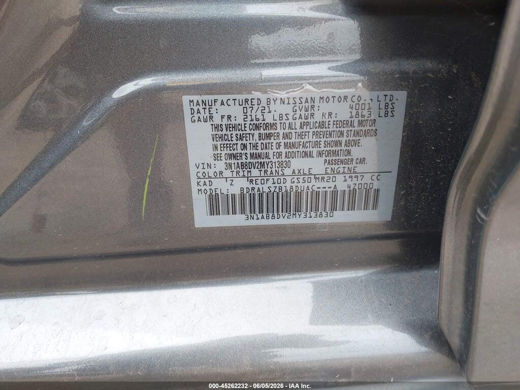 3N1AB8DV2MY313830 2021 NISSAN SENTRA photo no. 9