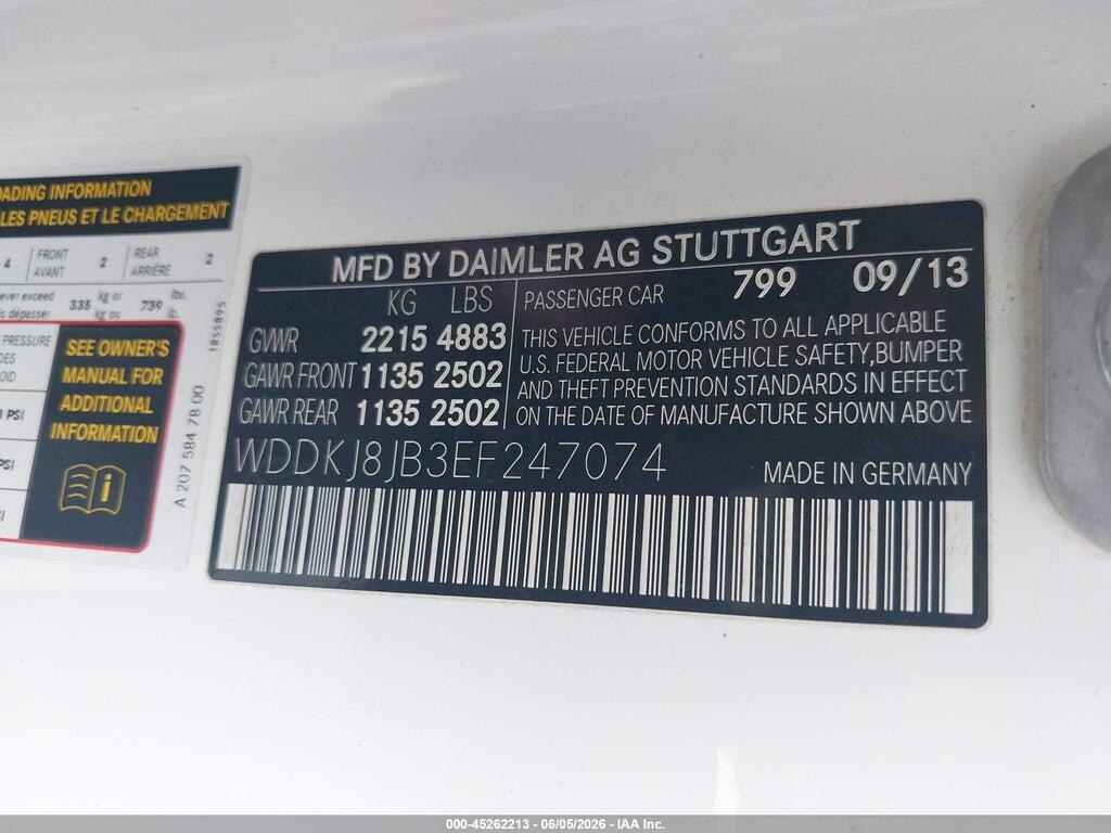 WDDKJ8JB3EF247074 2014 MERCEDES-BENZ E 350 photo no. 9