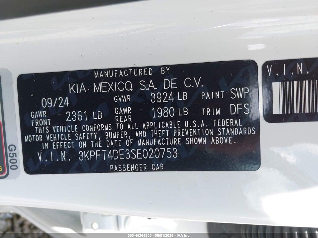3KPFT4DE3SE020753 2025 KIA K4 photo no. 9