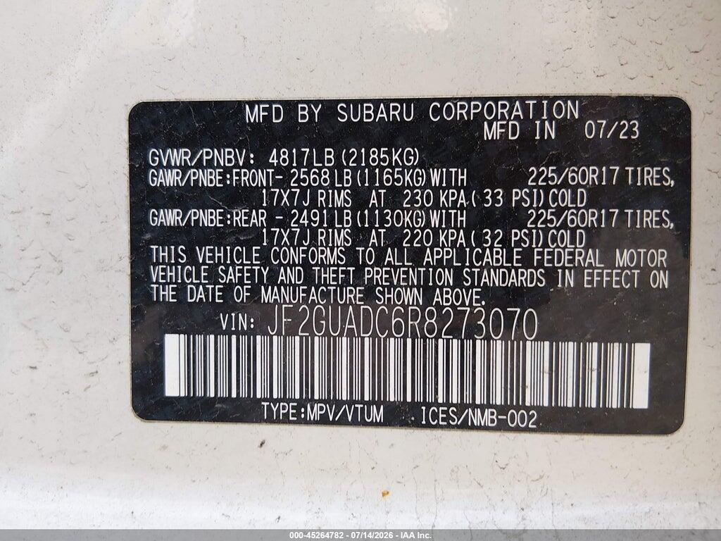 JF2GUADC6R8273070 2024 SUBARU CROSSTREK photo no. 9