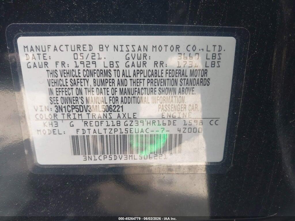 3N1CP5DV3ML506221 2021 NISSAN KICKS photo no. 9