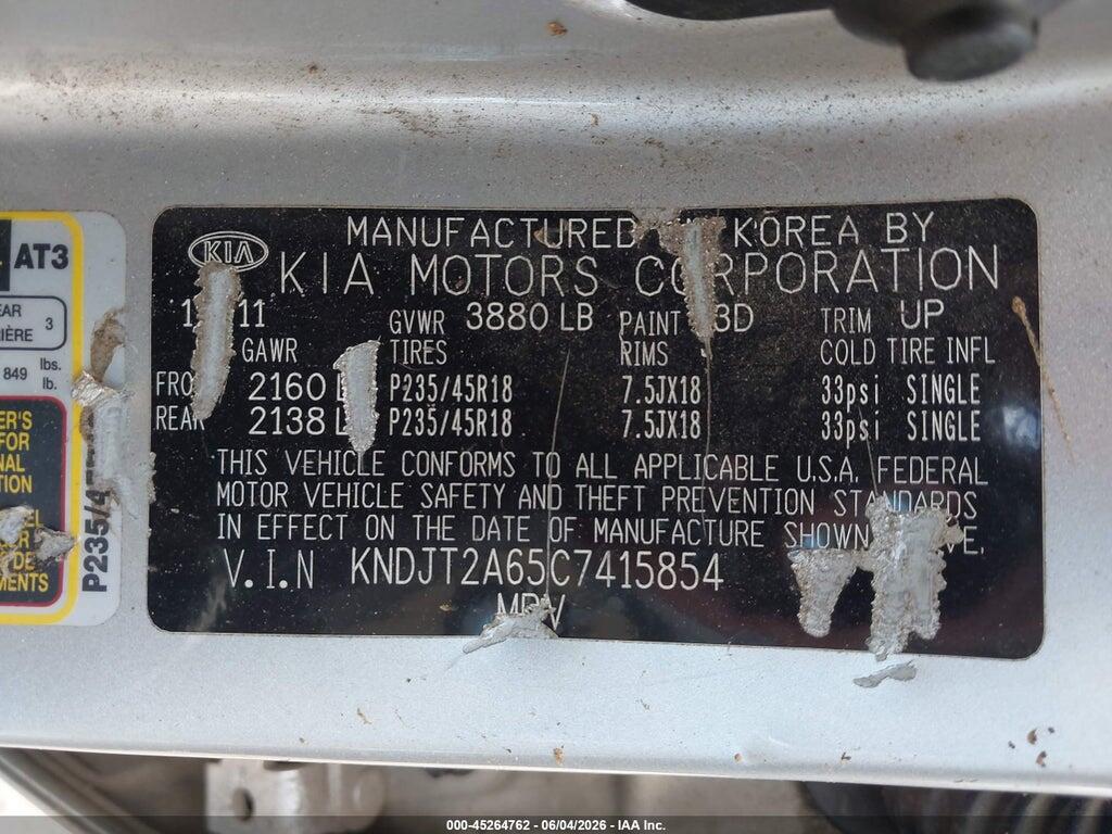 KNDJT2A65C7415854 2012 KIA SOUL photo no. 9