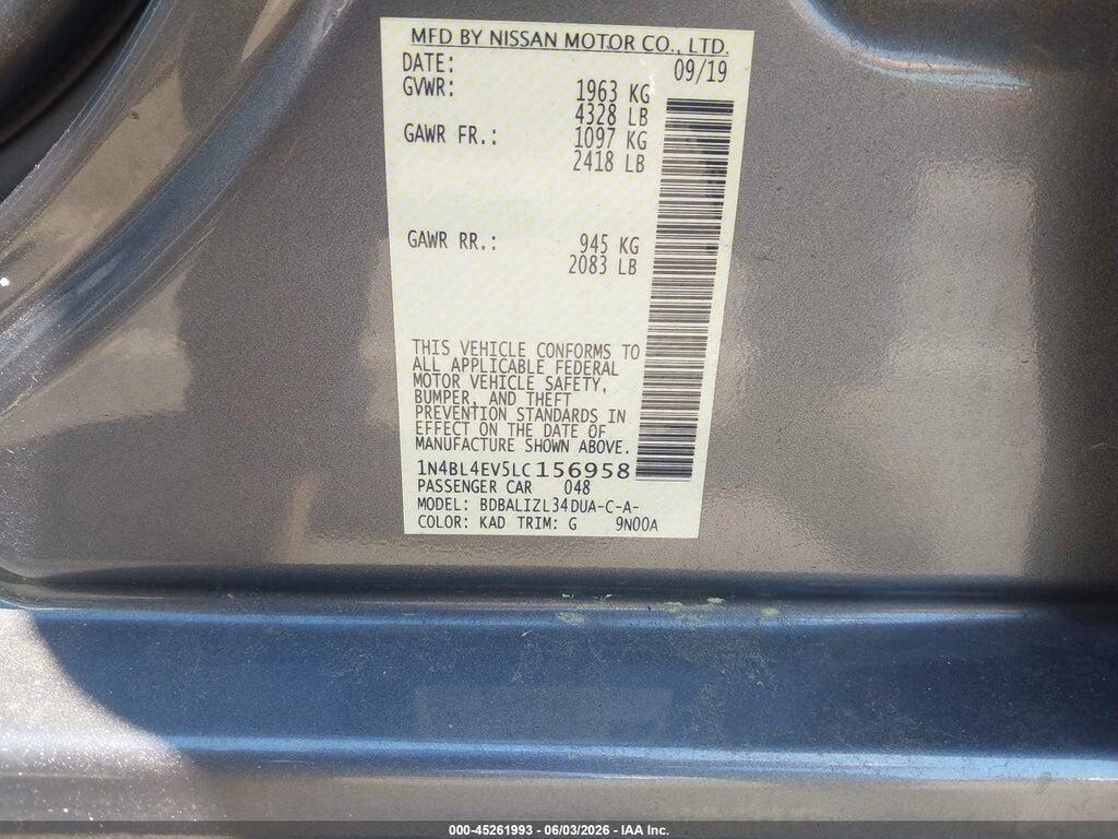 1N4BL4EV5LC156958 2020 NISSAN ALTIMA photo no. 9