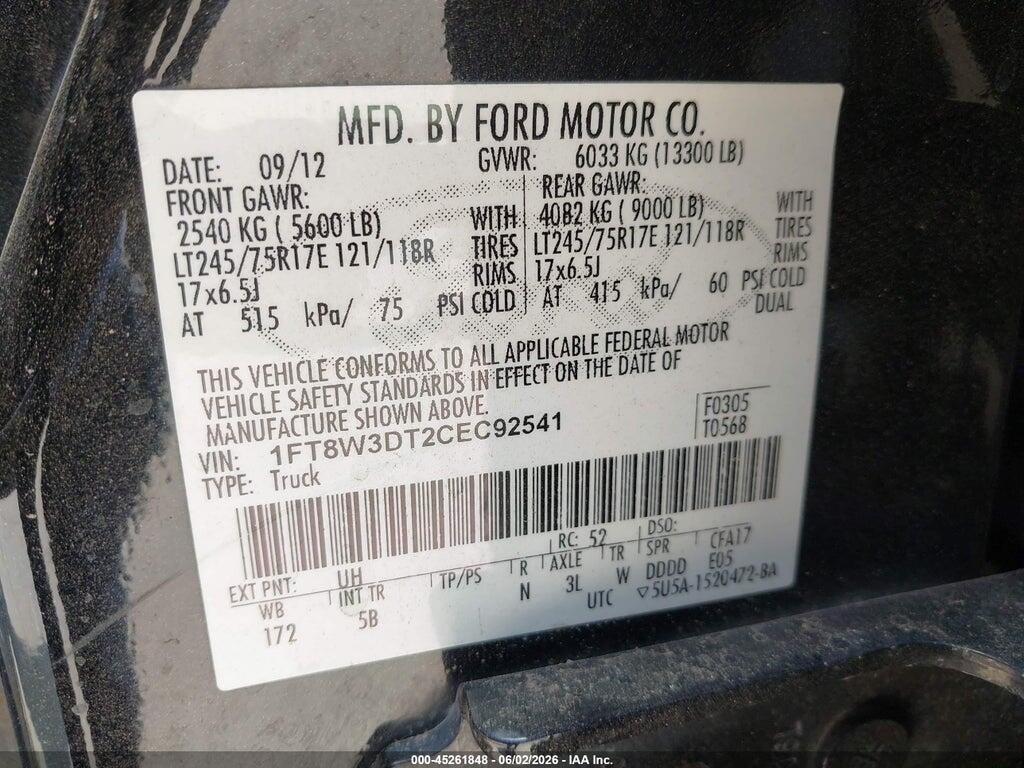 1FT8W3DT2CEC92541 2012 FORD F-350 photo no. 8