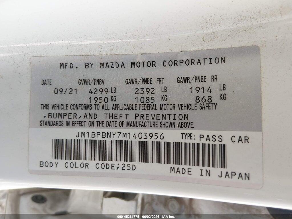 JM1BPBNY7M1403956 2021 MAZDA MAZDA3 photo no. 9