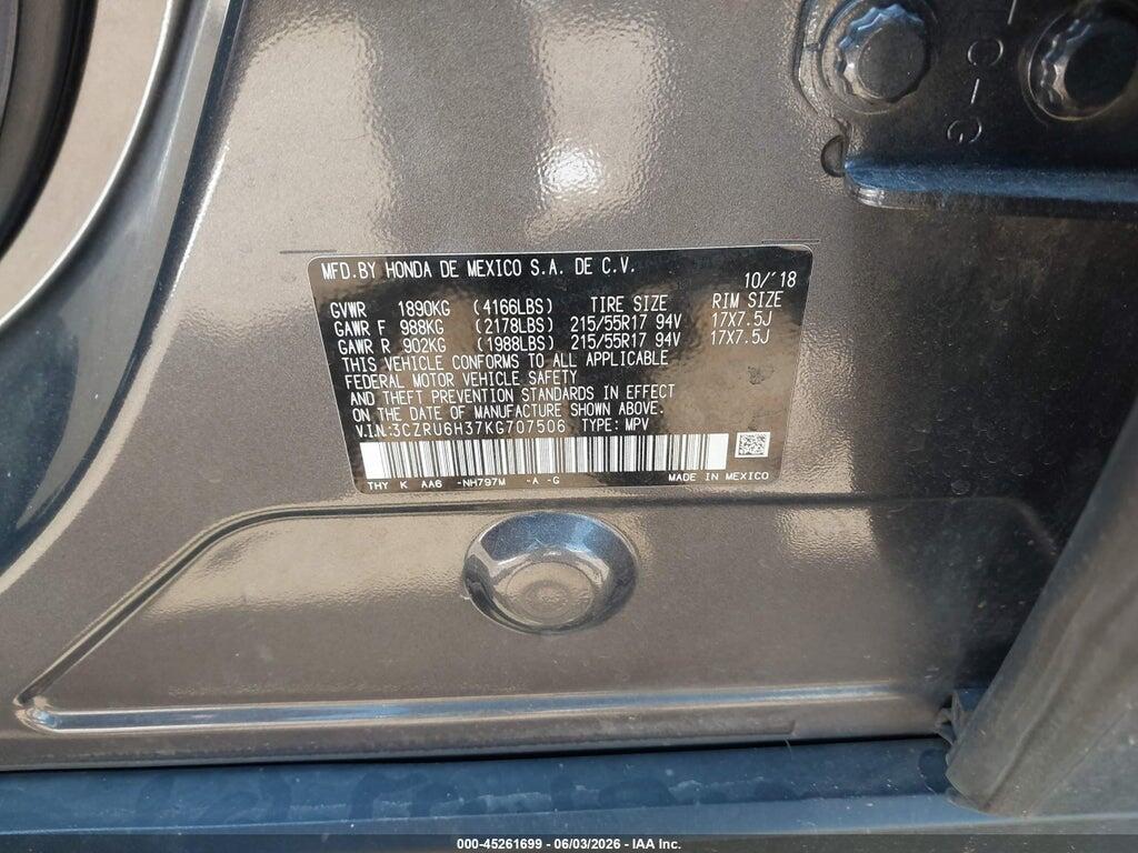 3CZRU6H37KG707506 2019 HONDA HR-V photo no. 9