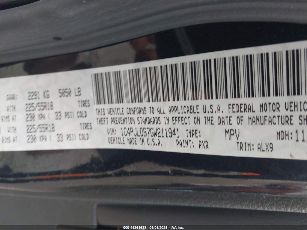 1C4PJLDB7GW211941 2016 JEEP CHEROKEE photo no. 9