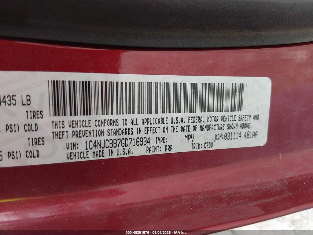 1C4NJCBB7GD716934 2016 JEEP COMPASS photo no. 9