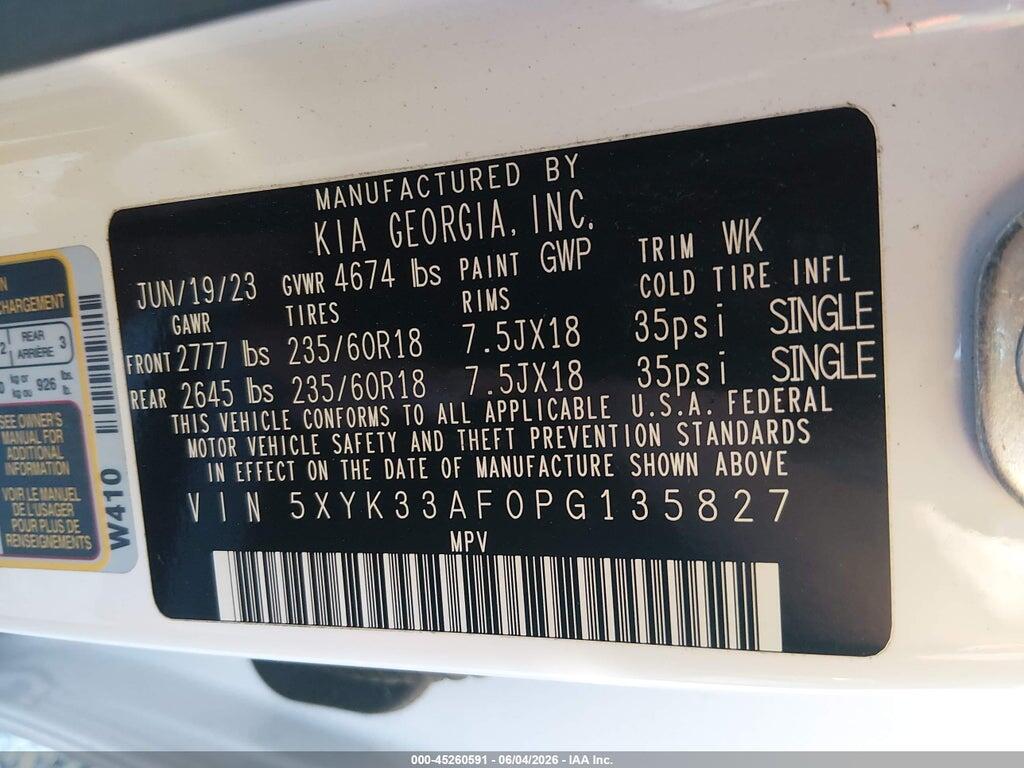 5XYK33AF0PG135827 2023 KIA SPORTAGE photo no. 9
