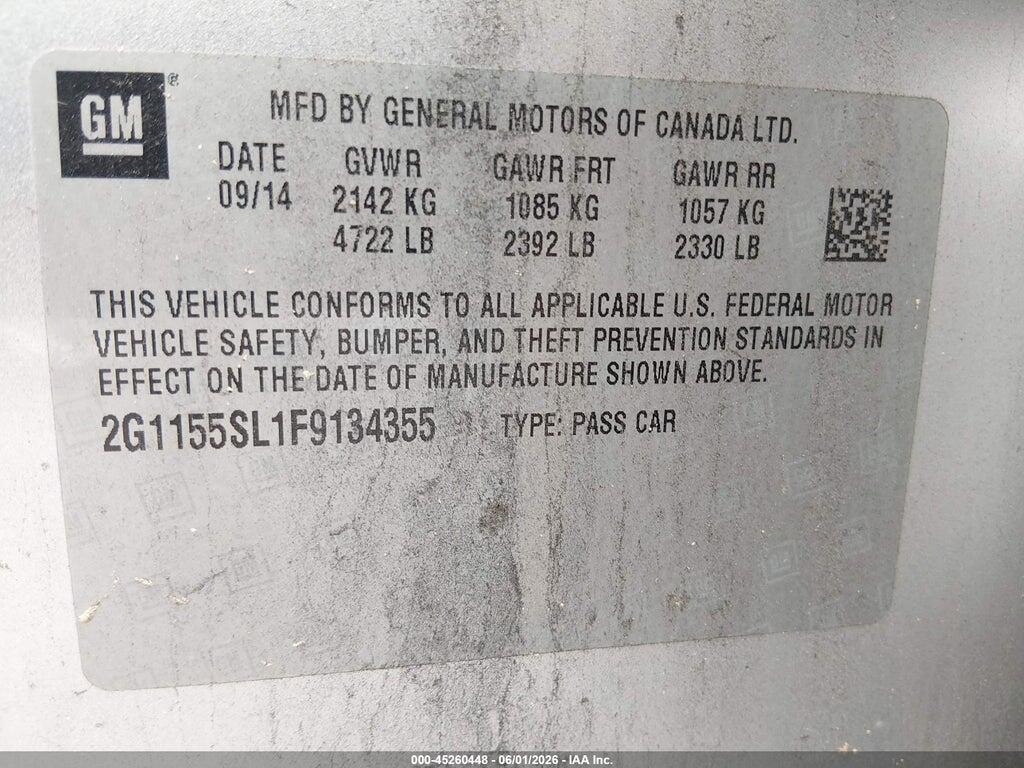 2G1155SL1F9134355 2015 CHEVROLET IMPALA photo no. 9