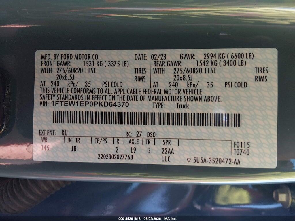 1FTEW1EP0PKD64370 2023 FORD F-150 photo no. 9