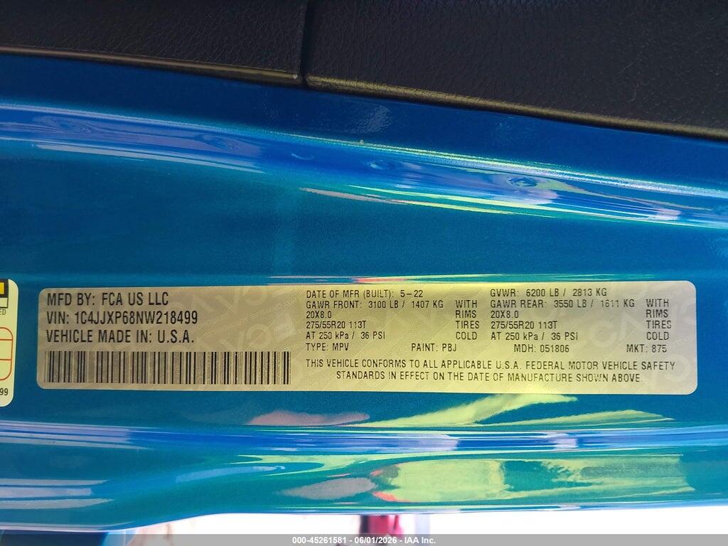 1C4JJXP68NW218499 2022 JEEP WRANGLER 4XE photo no. 9