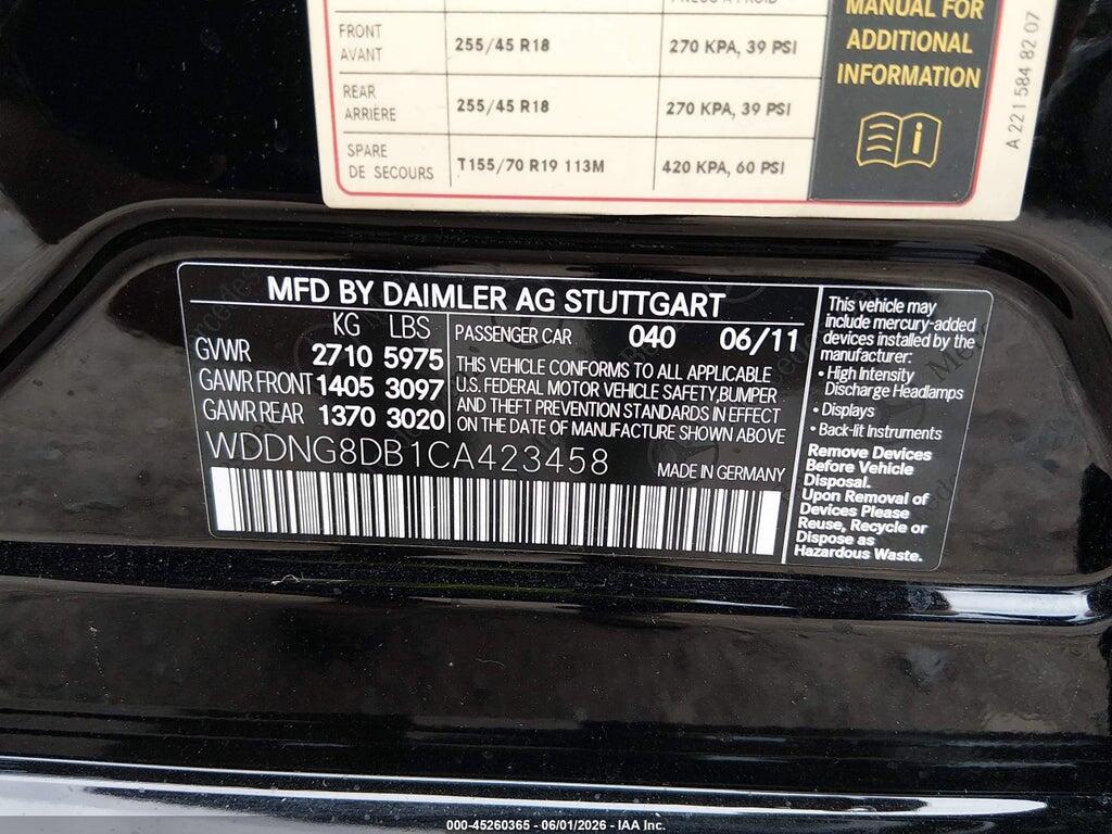 WDDNG8DB1CA423458 2012 MERCEDES-BENZ S 350 BLUETEC photo no. 9