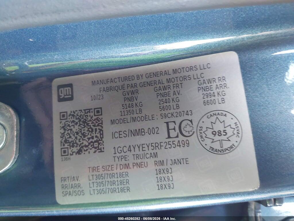1GC4YYEY5RF255499 2024 CHEVROLET SILVERADO 2500HD photo no. 9