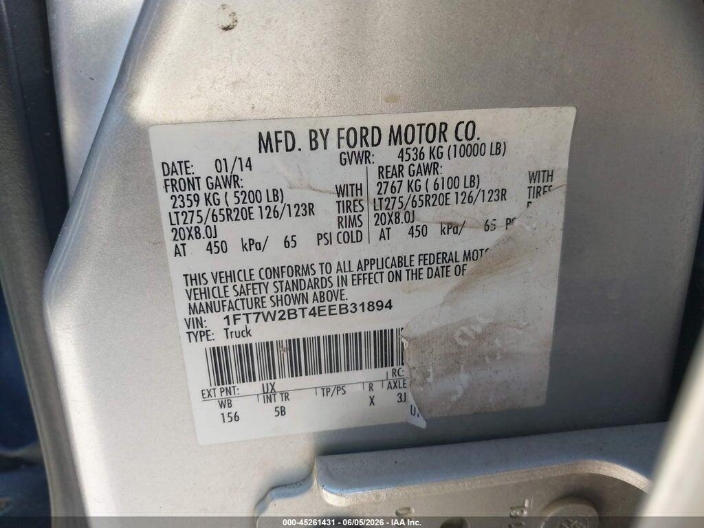 1FT7W2BT4EEB31894 2014 FORD F-250 photo no. 9