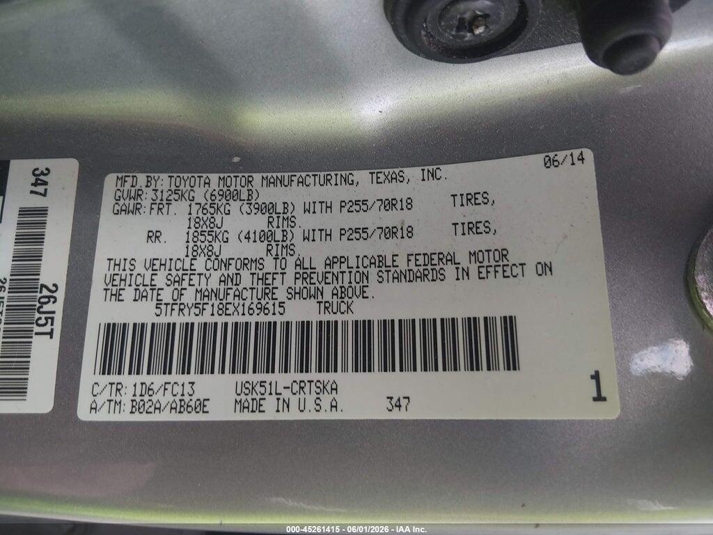 5TFRY5F18EX169615 2014 TOYOTA TUNDRA photo no. 9