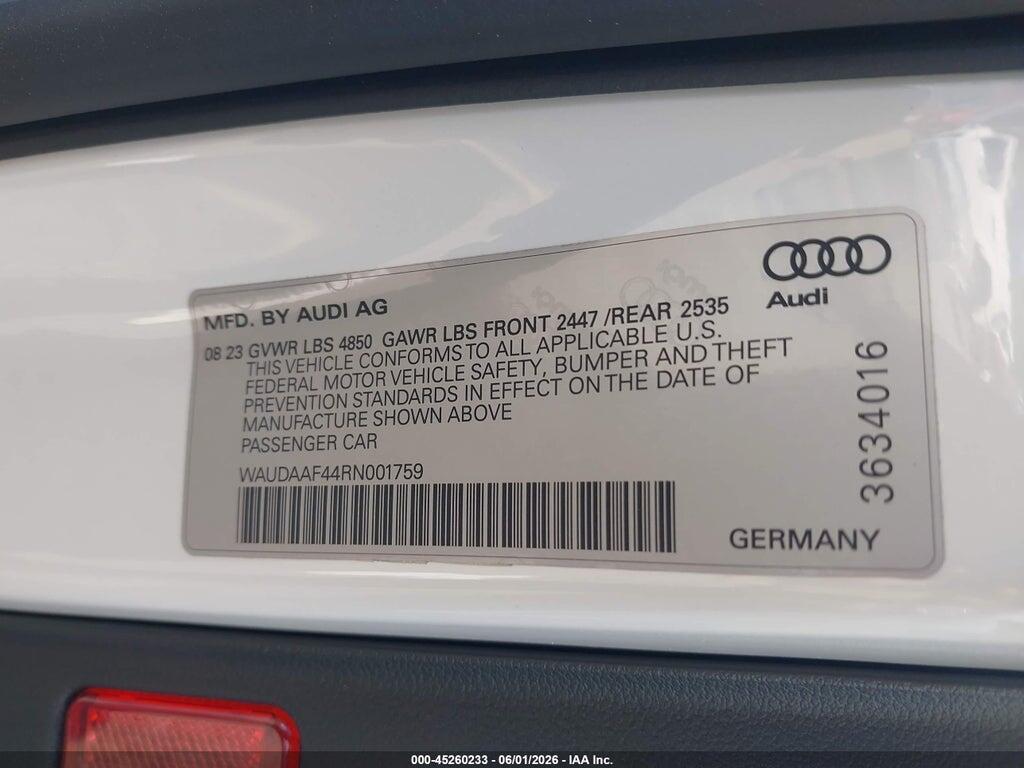 WAUDAAF44RN001759 2024 AUDI A4 photo no. 9