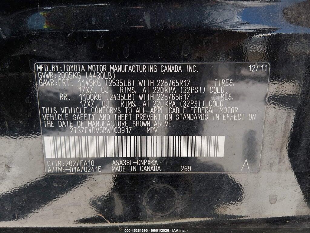 2T3ZF4DV5BW103917 2011 TOYOTA RAV4 photo no. 9