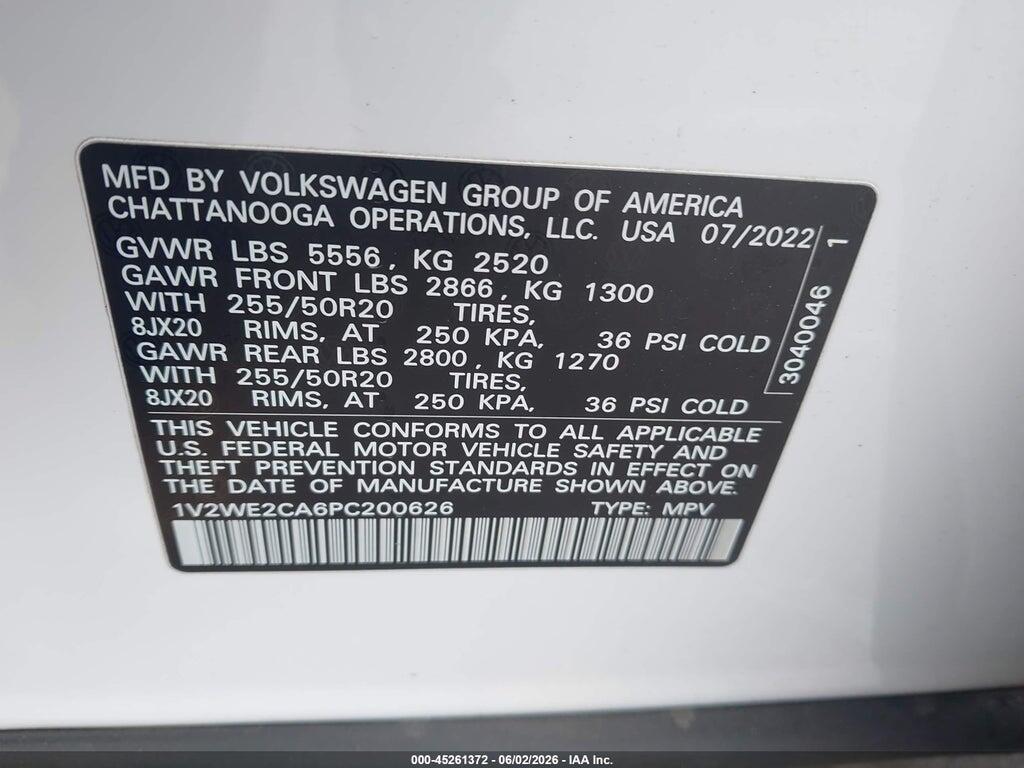 1V2WE2CA6PC200626 2023 VOLKSWAGEN ATLAS CROSS SPORT photo no. 9