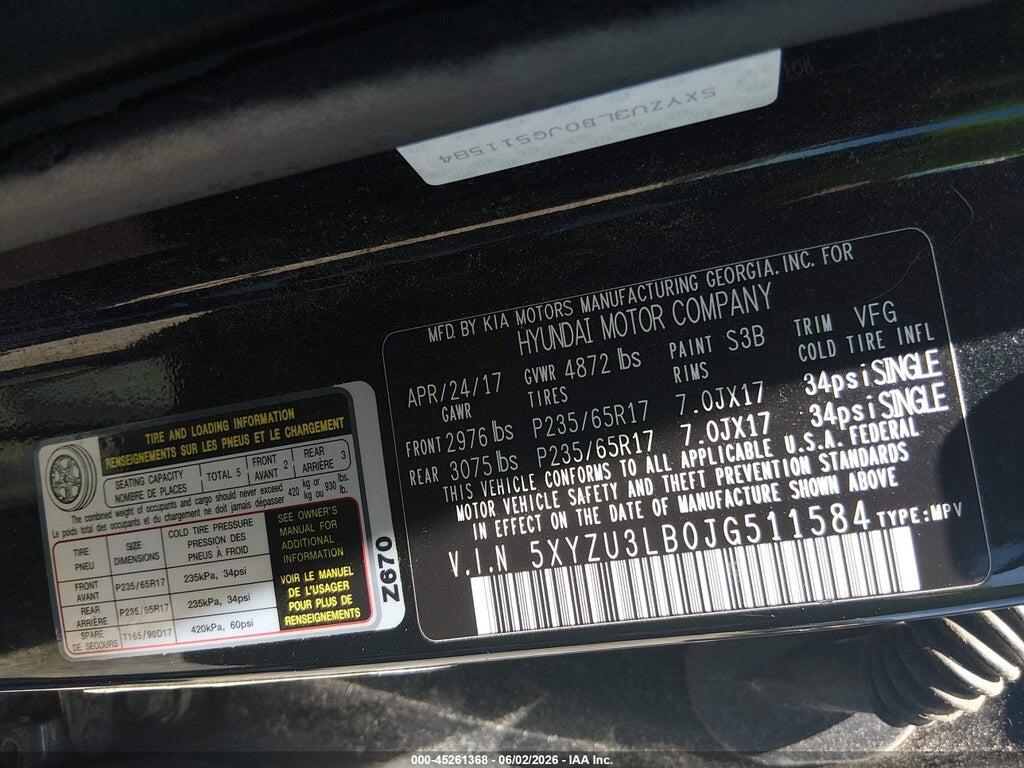 5XYZU3LB0JG511584 2018 HYUNDAI SANTA FE SPORT photo no. 9