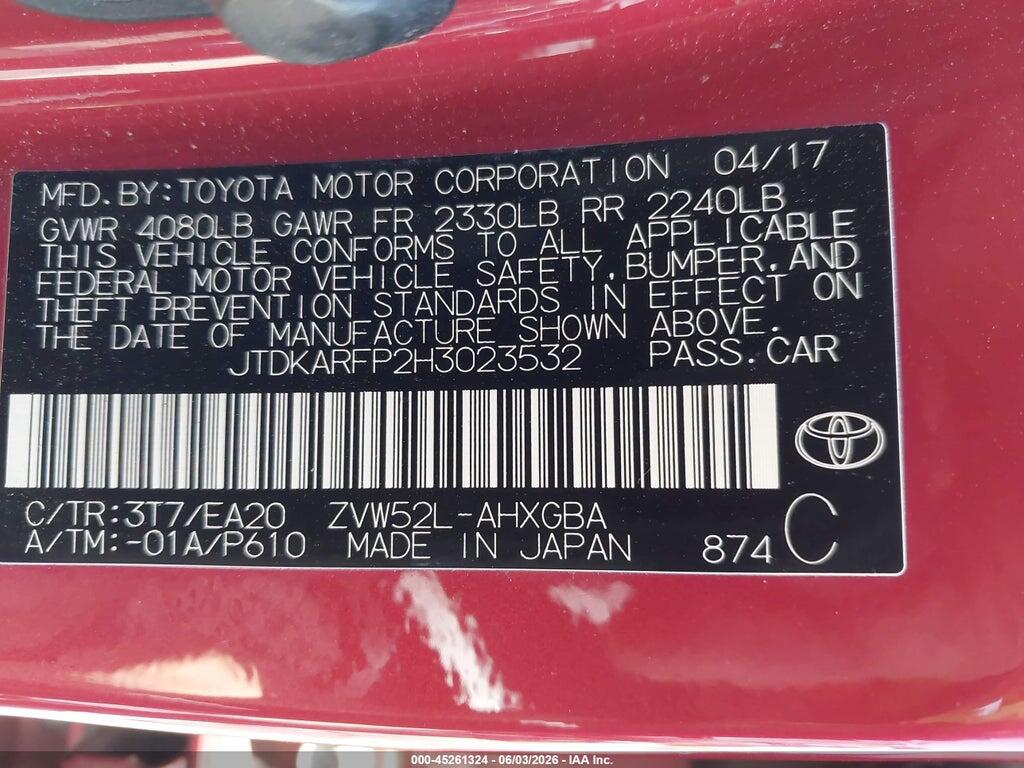 JTDKARFP2H3023532 2017 TOYOTA PRIUS PRIME photo no. 9