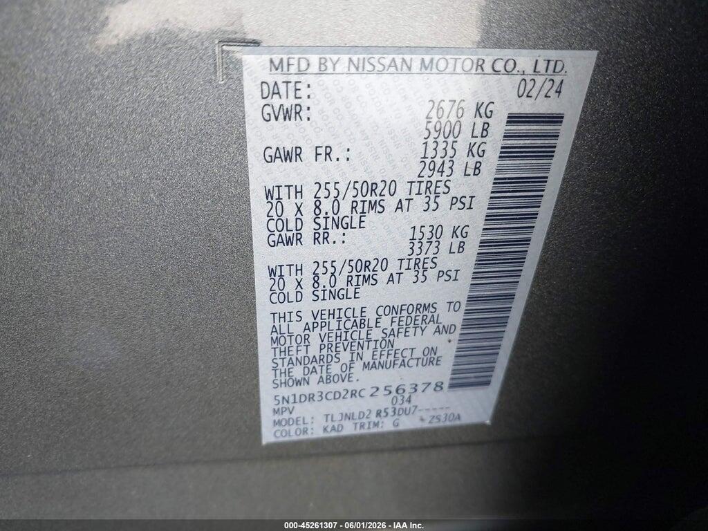 5N1DR3CD2RC256378 2024 NISSAN PATHFINDER photo no. 9
